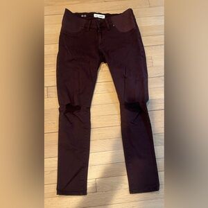 DL1961 Dark Burgundy Maternity Jeans